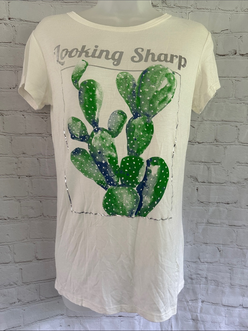 Looking Sharp White Cactus Graphic Tee
